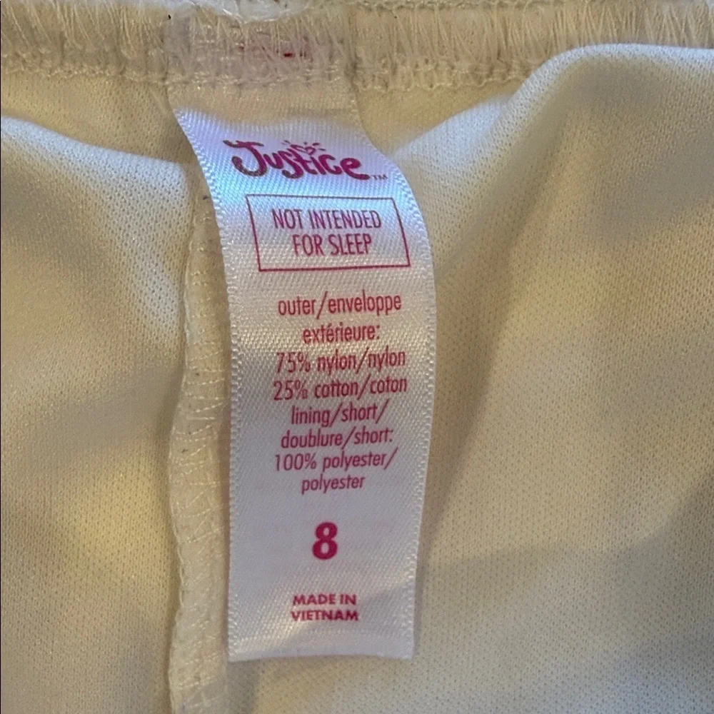 Justice White Lace Tiered Mini Skort Size 8